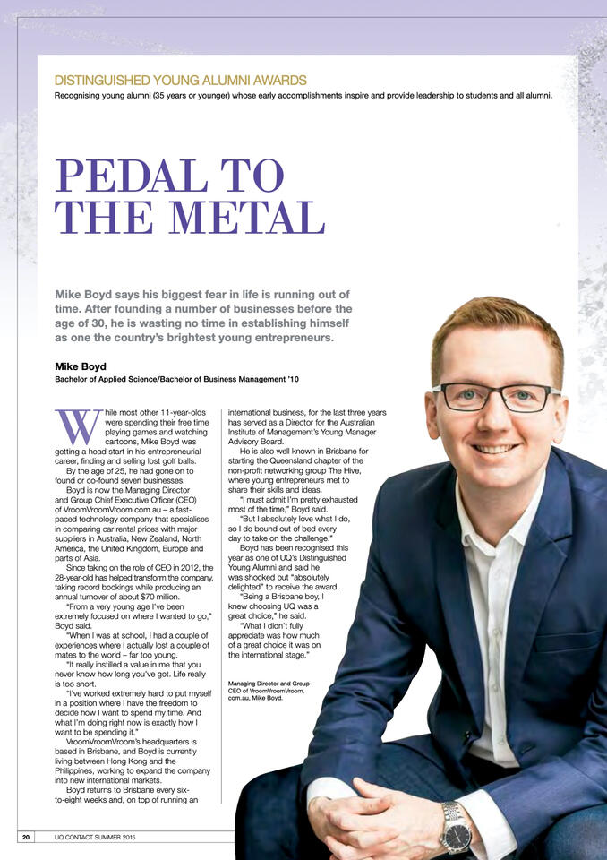 Mike Boyd - University of Queensland Distinguished Young Alumni